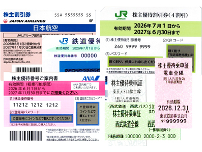 株主優待券(航空・JR・私鉄)